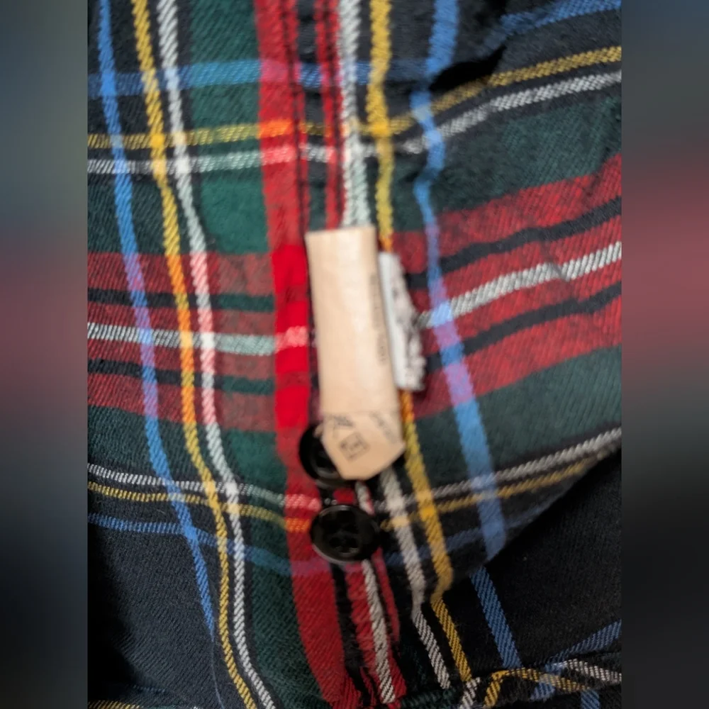Men's J CREW NY Flannel Shirt Size XL Red Long Sleeve Button Front Work Casual